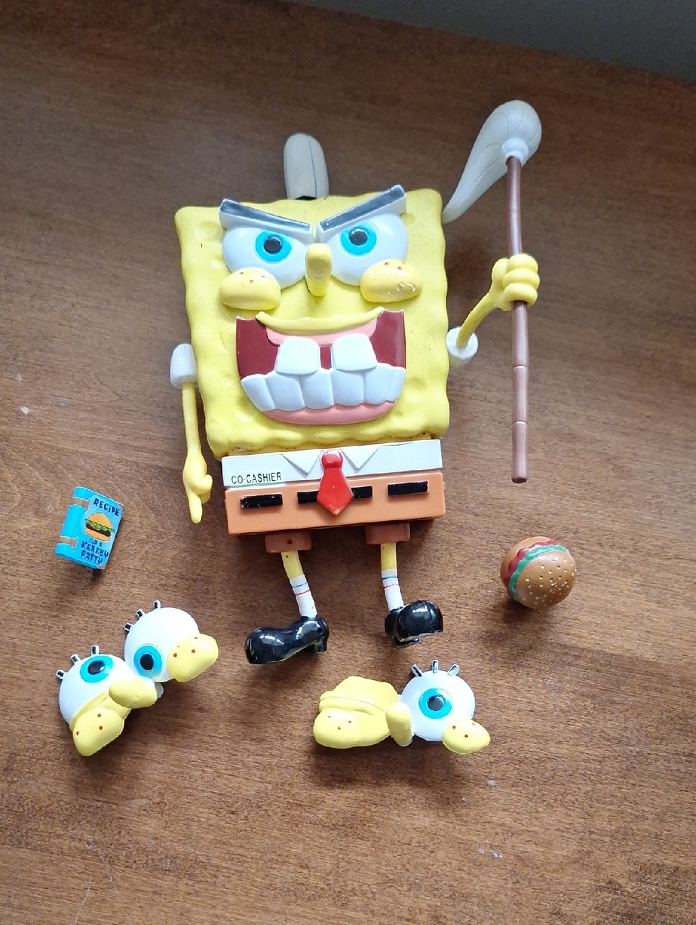 Sponge-Inspired Yellow Kids Toy Figure with Accessories